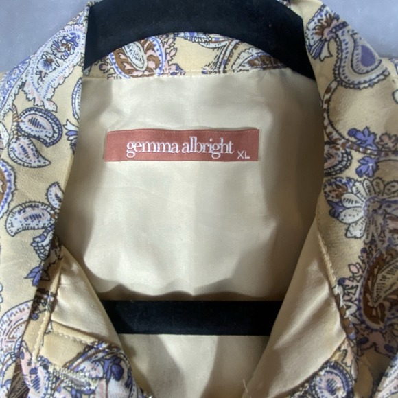 Gemma Albright Tiered Dress XL Maxi Tiered Long Slv‎ V-Neck Tie Romantic Cottage - Picture 11 of 16